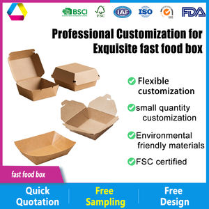 Cajas de Papel para Papas Fritas Portátiles de Alta Gama, Hechas con Materiales Reciclados Reutilizables, Cajas Personalizadas para Alimentos, Cajas para Alitas de Pollo y Hamburguesas - Product Image 3