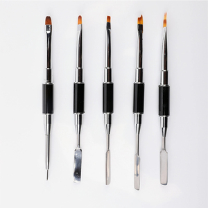 Ensemble de pinceaux pour nail art en gel, manche en plastique et métal, pour la création de motifs 3D sur ongles en acrylique, logo personnalisé OEM, outil professionnel pour salon de manucure - Product Image 1