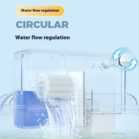 Filtre d'aquarium à séparation sec-humide avec anneaux bio-céramiques, purificateur d'eau 3 en 1 avec cascade et aération pour aquarium rond 4W