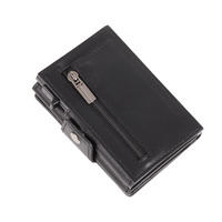 Dompet Koin Resleting Khusus Pria, Dompet Bisnis Anti RFID, Tempat Kartu Pop Up dari Kulit PU dengan Kantong Uang