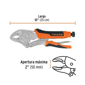 Pince à poignée en vinyle à mâchoire incurvée Truper 10 \" - Product Image 2