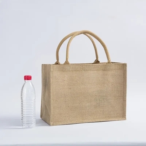 ถุงผ้าปอกระเจาชายหาดใช้ซ้ำได้ถุงช้อปปิ้งผ้าป่านเคลือบลามิเนตพิมพ์โลโก้ได้ตามต้องการ - Product Image 6