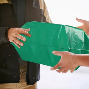 Bolsas de mensajería de material nuevo verde, 6 bolsas de correo gruesas de seda, sobres de polietileno