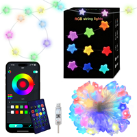 Guirlandes lumineuses de Noël, mariage, vacances, extérieur, étanches IP44, 5M, 20M de longueur, LED, étoiles à cinq branches, avec variateur d'intensité
