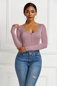 Body a Maniche Lunghe da <span class=keywords><strong>Donna</strong></span> in 10 Colori, Taglia 3XL Plus Size, Personalizzabile con Logo, Vendita all'Ingrosso Autunno 2026 - Product Image 5