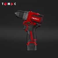 TOMAC Perceuse sans balais sans fil 16V 40Nm Max Torque avec 2 batteries Ensemble d'outils électriques à mandrin en métal Certificat CE
