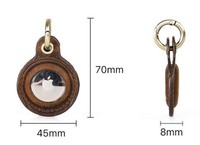 Étui de protection en cuir véritable pour AirTag, porte-clés anti-perte pour localisateur Apple AirTag