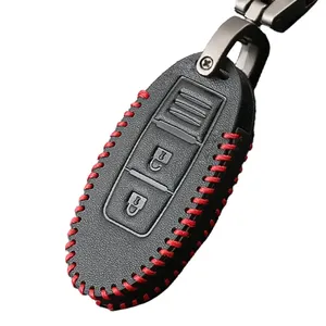 Housse de clé en cuir PU Alissa X-Trail pour <span class=keywords><strong>Nissan</strong></span> Qashqai, housse de télécommande Skyline <span class=keywords><strong>Juke</strong></span> OLIVER, accessoires pratiques - Product Image 1