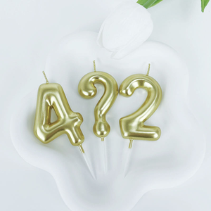 Bougies d'<span class=keywords><strong>anniversaire</strong></span> numérotées en or de luxe 0-9 pour la décoration de gâteaux d'enfants, écologiques, <span class=keywords><strong>sans</strong></span> <span class=keywords><strong>flamme</strong></span>, faites à la main, non toxiques - Product Image 2
