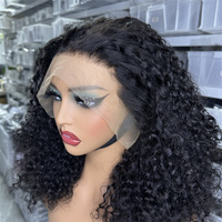 Perruque Goodluck 100% Cheveux Naturels Vietnamiens Double Drawn, Perruque Courte Bouclée Pixie Sans Colle avec Dentelle Frontale pour Femmes Noires