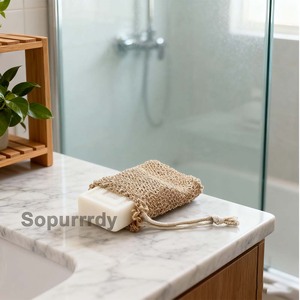 Sac à savon personnalisé avec logo, biodégradable, réutilisable, exfoliant, en maille, lavable, avec cordon de serrage, pour économiser le savon de bain - Product Image 6