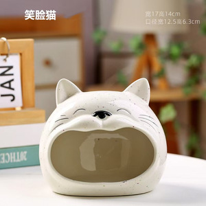 Nido de Cerámica para Hámster con Diseño de Cabeza de Perro, 14.8 cm de Ancho, Casa Refrescante para Mascotas, Forma Redonda, Uso en las Cuatro Estaciones - Product Image 3