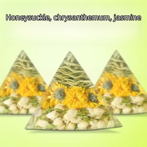 Sachets de thé triangulaires en vrac, personnalisés, faible MOQ, directement de l'usine, pur naturel et biologique, aux trois fleurs : chrysanthème, <span class=keywords><strong>jasmin</strong></span>, chèvrefeuille - Product Image 5
