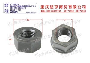 Écrou de blocage anti-desserrage pour camionnette Changan Hunter F70 X190836 Yunnei D20TCID Moteur de camionnette PC201010-0701 Pièces d'origine - Product Image 3