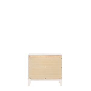 Haiden White Finish Nightstand 2 <b>Drawer</b> <b>Storage</b> With Sparkle Trim Modern Bedroom Furniture - Product Image 4