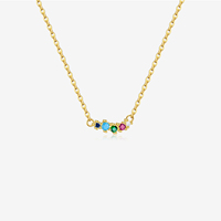 FUAMAY, joyería clásica, collar con colgante de circón colorido y blanco de Plata de Ley 925, hipoalergénico para accesorios de mujer