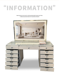 Oem Solid Square Wooden Coiffeuse White Glass Luxury Vanity Crushed Diamond <strong>Mirrored</strong> Makeup Perspective Desktop <strong>Dressing</strong> <strong>Table</strong> - Product Image 4