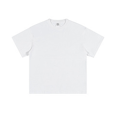 T-shirt à manches courtes uni de luxe à imprimé personnalisé de haute qualité pour hommes grande taille épaule tombante 100% coton épais - Product Image 3
