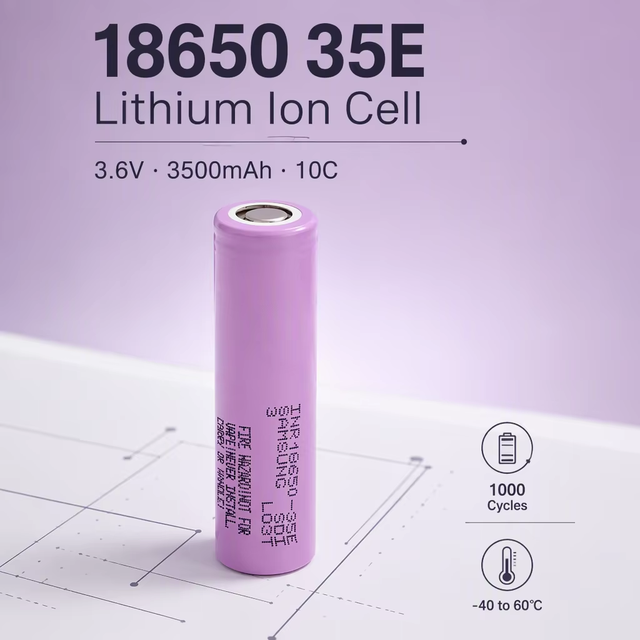 Original High Quality 18650 35E 3500mAh 3.6V Rechargeable Lithium Ion Battery for Electric Tools Devices
