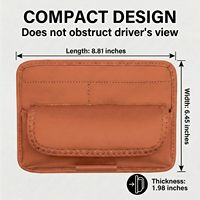 Pochette Organisateur de Pare-Soleil de Voiture en Cuir, 1 Pack |   Porte-documents/porte-cartes, rangement pour lunettes de soleil, 3 compartiments, voitures/SUV/camions