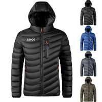 Veste à capuche détachable en nylon pour hommes, manteau imperméable d'hiver décontracté, matelassé, coupe-vent, vestes à bulles d'extérieur rembourrées