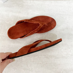 Women Faux Suede Flat Sandals Solid Color Open <b>Toe</b> Slip-On Cushioned EVA Sole Summer Comfort Fashion Trend - Product Image 3