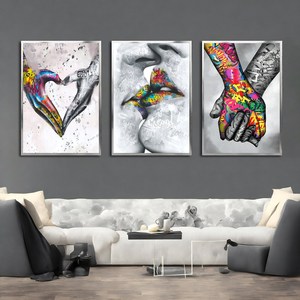 Usine Home Decor Gros Graffiti Célèbre Décoration Murale <span class=keywords><strong>Pop</strong></span> <span class=keywords><strong>Art</strong></span> 3pcs Ensemble Peinture Personnalisé Impressions Sur Toile Peinture et Arts Muraux - Product Image 3