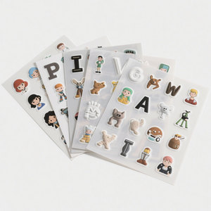 Pegatinas de Resina Epoxi con Diseño de Dibujos Animados Personalizados, Pegatinas Redondas Transparentes con Logotipo en Relieve, Resistentes al Agua para Niños - Product Image 5