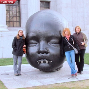 Escultura de Jardín al Aire Libre, Gran <span class=keywords><strong>Cabeza</strong></span> de Bebé Gigante de Bronce Fundido - Product Image 6