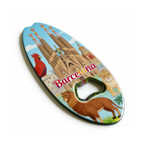 Nuevo Producto España Málaga Madrid Barcelona Recuerdo Turístico Abridor de Botellas con Forma de Tabla de Surf Imán para Refrigerador - Product Image 5