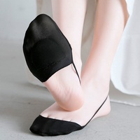 Chaussettes d'été fines en soie glacée imprimées à fines bretelles, invisibles, pour femmes, coupe basse, antidérapantes, à talons, demi-pied, anti-frottement, en éponge