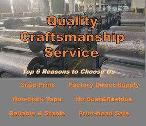 ริบบิ้นถ่ายโอนความร้อน 110 มม.*300 ม. ชนิดแว็กซ์เรซิ่น LC201 พิมพ์คมชัด/ติดทนนาน ใช้ได้กับเครื่องพิมพ์ <span class=keywords><strong>Sato</strong></span>, TSC, Brady - Product Image 2