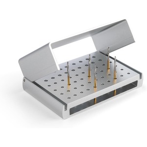 Boîtes de rangement autoclavables pour fraises dentaires, 58 trous, pour fraises diamantées de désinfection, avec couvercle mesurable, boîte organisatrice en aluminium, outil dentaire - Product Image 2