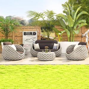 Ensemble de meubles de jardin d'extérieur en vente chaude, ensemble de canapés en rotin et osier en tissu imperméable - Product Image 5