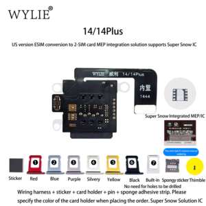 การแปลง Wylie <span class=keywords><strong>Sim</strong></span> Flex <span class=keywords><strong>E</strong></span>-<span class=keywords><strong>SIM</strong></span> เป็นการ์ด <span class=keywords><strong>2</strong></span>-<span class=keywords><strong>SIM</strong></span> สำหรับ Upersnow / ชิป DB สำหรับ <span class=keywords><strong>iPhone</strong></span> 14 / 14 Plus รุ่น US Wylie Mep - Product Image 3
