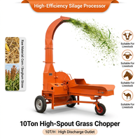 Broyeur de fourrage électrique haute performance 10 tonnes pour ensilage, herbe, maïs et tiges – Machine de traitement des aliments pour animaux