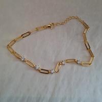 Bijoux fins trombone chaîne Bracelet en acier inoxydable plaqué or 18 carats mode délicat Zircon trombone Bracelet