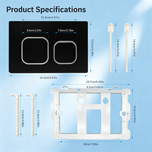 Placa de descarga de inodoro negra mate, pieza de repuesto de doble descarga 246x164mm, compatible con Geberit - Product Image 3
