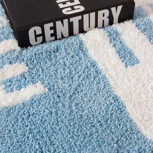 Alfombra de baño Me Time, ovalada, de microfibra flocada, absorbente, antideslizante, azul y rosa, alfombra de suelo novedosa para baño - Product Image 5