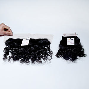 Proveedor mayorista indio de cabello virgen en paquetes, cabello humano brasileño en paquetes con cierre frontal de encaje, pelucas de encaje transparente HD - Product Image 6