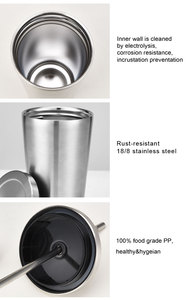 Premium 500ml Vacuum Insulated Stainless Steel Tumbler Double Wall Coffee Mug <b>with</b> <b>Straw</b> Lid for Hot and Cold Drinks - Product Image 5