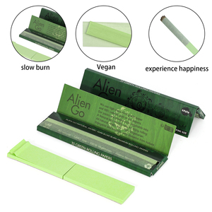 Papel de fumar de pulpa de madera personalizado tamaño King Size de la marca Alien Go Manufacturer Green Cigar Packing para fumar tabaco - Product Image 2