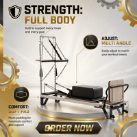 MJD-AA11 Vente en gros : Lit de Pilates Reformer semi-élevé en alliage d'aluminium blanc durable, avec cadre en aluminium de qualité aéronautique, pour le renforcement corporel