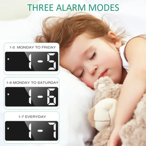 Reloj Despertador Digital para Dormitorio, Superficie de Espejo, Relojes Electrónicos LED, Espejo Moderno Creativo, Control por Voz, Reloj Digital LED de Escritorio - Product Image 3
