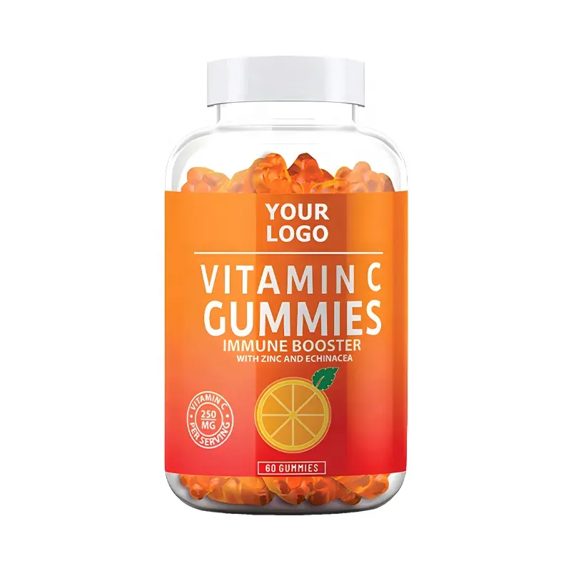 Oem nhãn hiệu riêng Vitamin C Gummies hỗ trợ hệ thống miễn dịch & tiêu hóa tăng cường não tâm trạng & thông minh Vitamin C Gummies