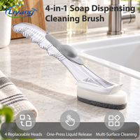 Brosse à vaisselle à marque privée avec distributeur de savon, brosse de nettoyage multifonctionnelle pour légumes de cuisine