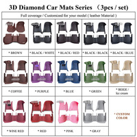 Vente en gros de tapis de sol de voiture de luxe rouge de course ensemble complet tapis imperméable diamant tapis de voiture