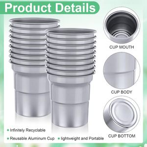 Vaso de Cerveza Reutilizable y Biodegradable de Aluminio, Desechable, para Exteriores, Campamentos, Fiestas, Festivales, Bebidas Frías, Café, Metal, Estadio - Product Image 3