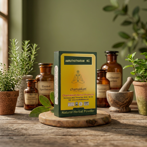 Amruthotharam Kashaya Choornam 100 g, Productos Herbales Chamakkatt, Origen Kerala, Certificado ISO, Alivio para la Fiebre y el Resfriado, 2 Años de Duración - Product Image 3