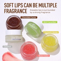 Kit de gommage pour les lèvres au sucre biologique, chocolat, noix de coco, curcuma, fruité, hydratant, apaisant et exfoliant, marque privée